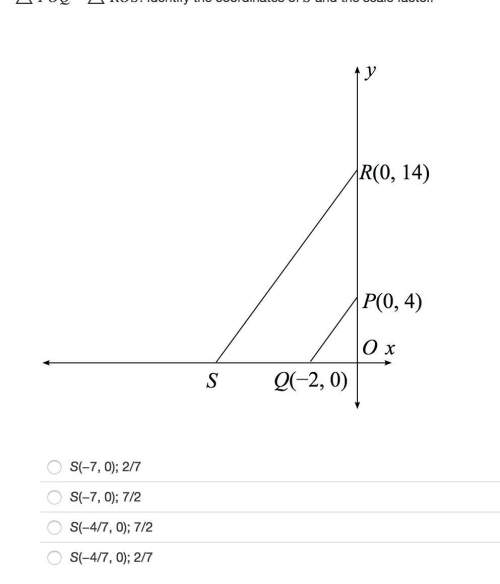 △poq~△ros. identify the coordinates of s and the scale factor.