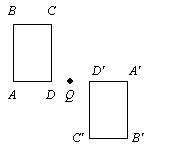 Rotate the parallelogram 180° clockwise about point q. a.