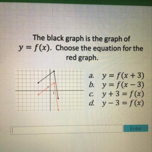 The black graph is the graph of y=f(x). choose the equation for the red graph. !