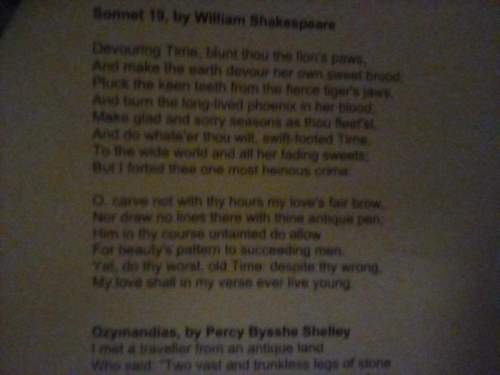 1. what themes or ideas do these two sonnets have in common? what words or prhases support the them