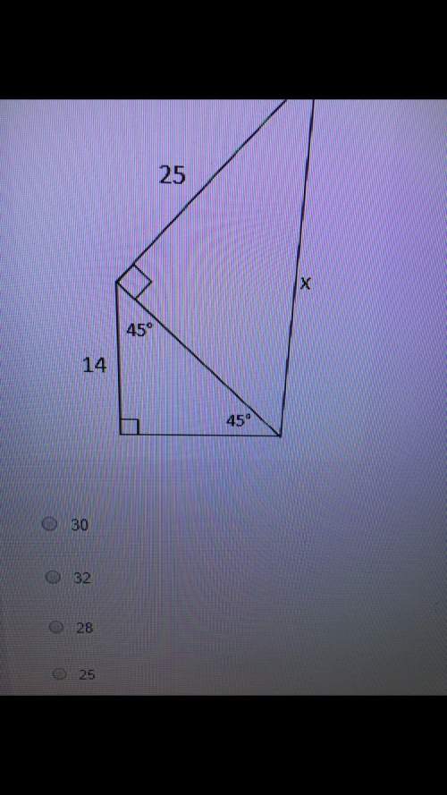 Find the value of x using the diagram below. round to the nearest whole number. picture attached.