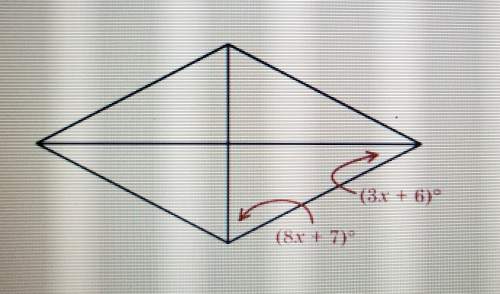 Which value of x is the figure a rhombus? x = 20.5x = 2.6x = 15.19 x