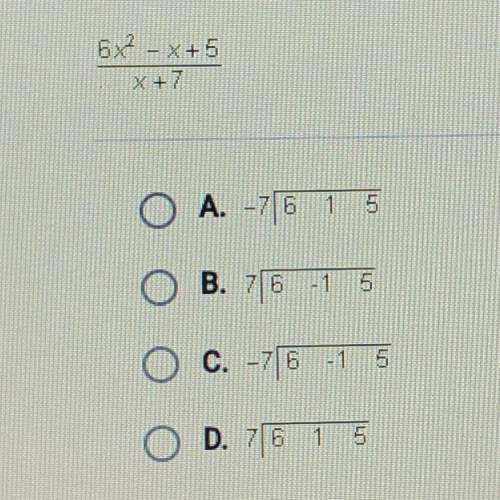 Which of the following shows the division problem below in synthetic division form?  6x^