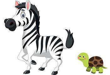 Look at the image, read, and choose the right description. the image is a zebra and a sm
