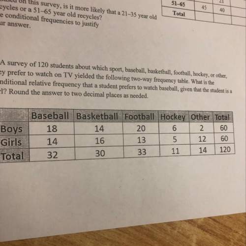 Pl a survey of 120 students about which sport, baseball, basketball, football, hockey, or other, the