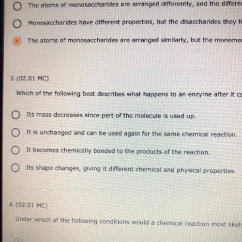 Which of the following best describes what happens to an enzyme after it catalyzes a chemical reacti