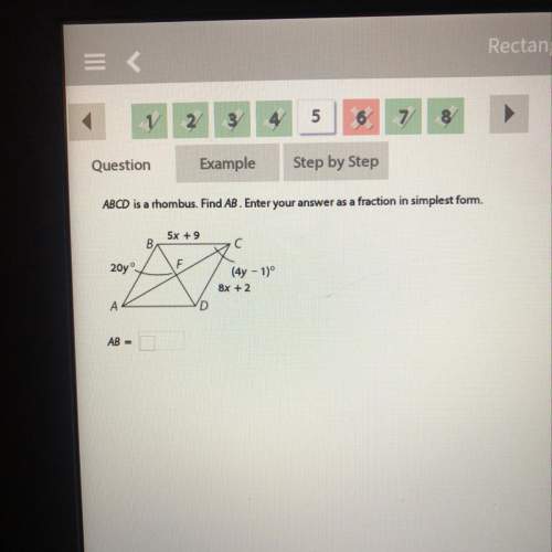 Abcd is a rhombus. find ab. enter your answer as a fraction in simplest form.