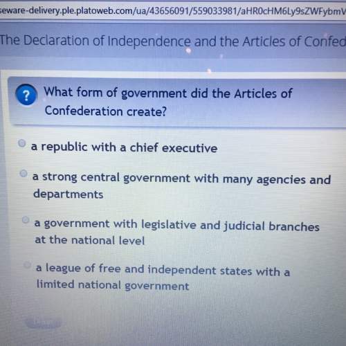 What form of government did the articles of confederation create ?
