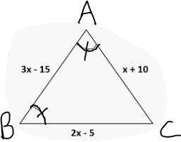 Angles a and b are congruent. find the value of x. show all work to receive credit.