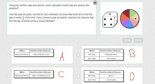 Using this number cube and spinner, which simulation would you answer this question?  o