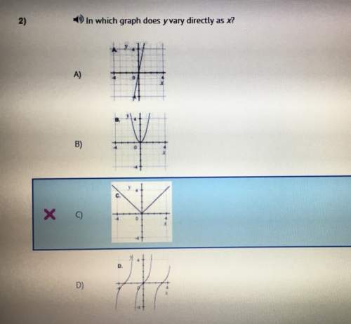 In which graph does y vary directly as x? it’s not c, i got it wrong.