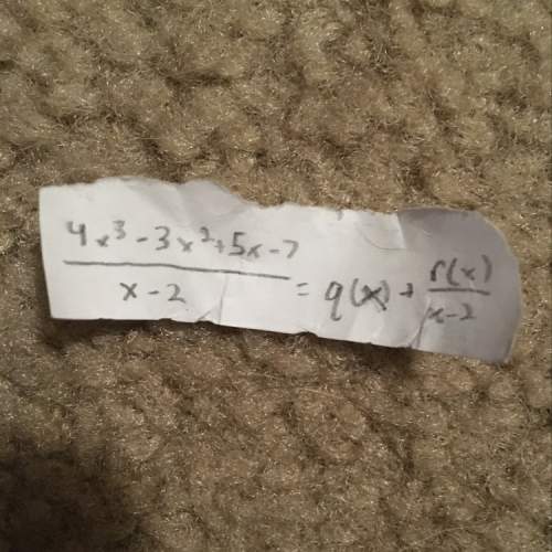 Solve for q(x) and r(x). (4x^3-3x^2+5x-7)/(x-2) = q(x)+ r(x)/(x-2)