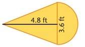 Find the area of the irregular figure (use 3.14 for pi). show your work. round to the nearest tenth.