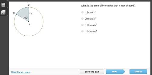 What is the area of the sector that is not shaded?  12 24 120 144