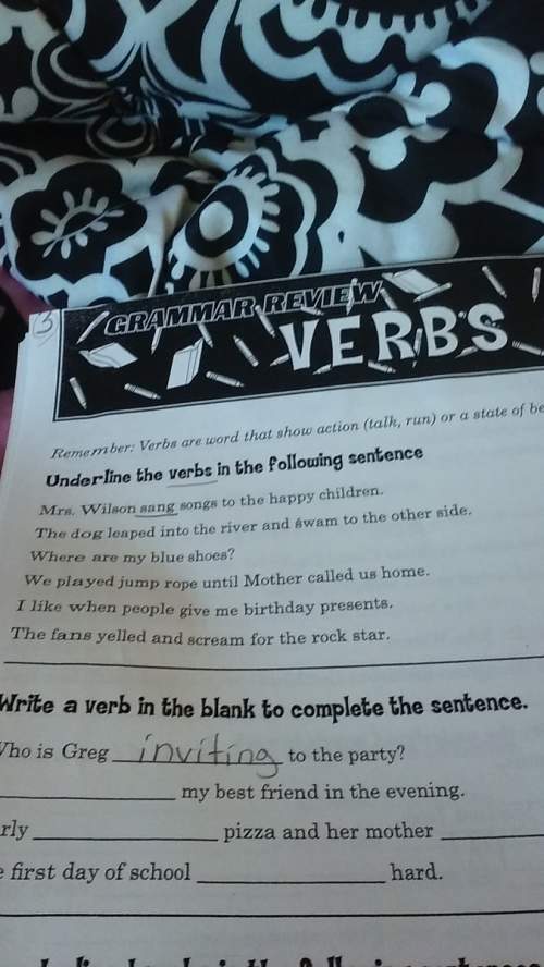 What are the verbs in each sentence