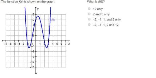 The function f(x) is shown on the graph. what is f(0)?  a 12 only b 2 and 3
