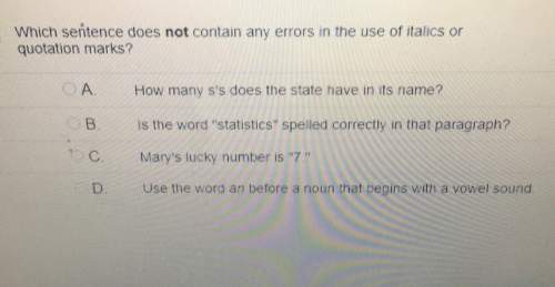 Which sentence does not contain any errors in the use of italics orquotation marks? a. how many s's