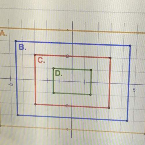 Four rectangles are shown in the diagram. for which dilation is the ratio of the side lengths 1.2? &lt;