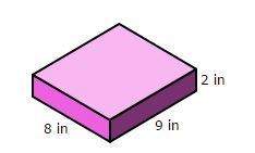 Find the volume of the rectangular prism. a) 19 in3  b) 57 in3  c) 144 in3