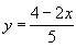 The point (x, -2/5) lies on the graph of . the value of x is