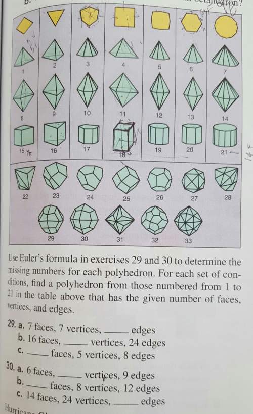 #30 a. which shape has 6 faces, 9 edges, 5 vertices?