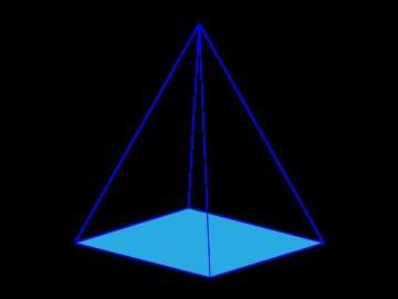 Two pyramids have a square base with sides of 3 cm. the height of one pyramid is 6 cm. the other pyr