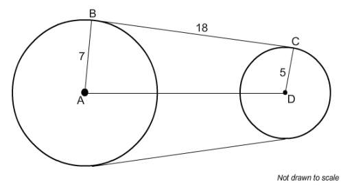 Bc is tangent to circle a at b and to circle d at c. what is ad to the nearest tenth?  a