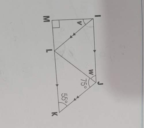 Find angle w and vwith steps