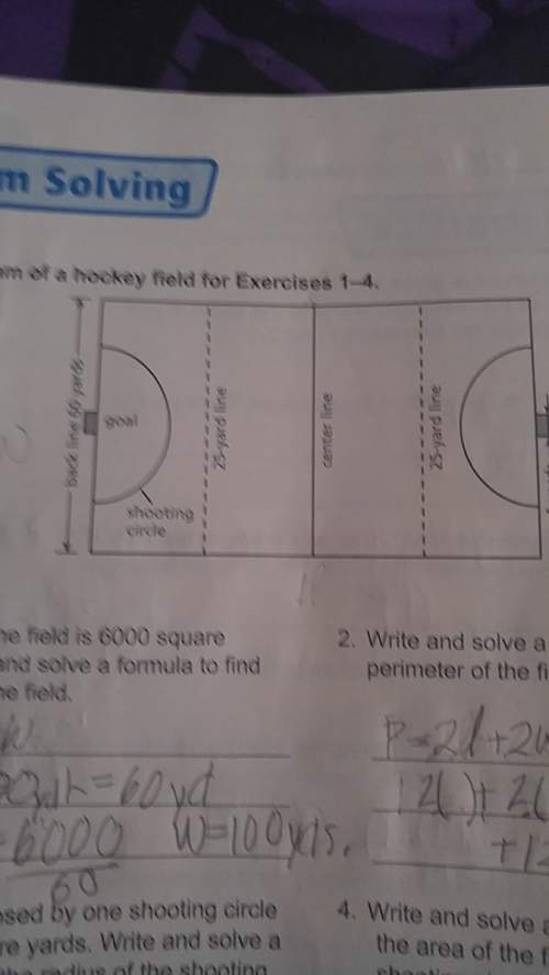 Write and solve a formula to find the perimeter of the field exculding the two shooting circles.