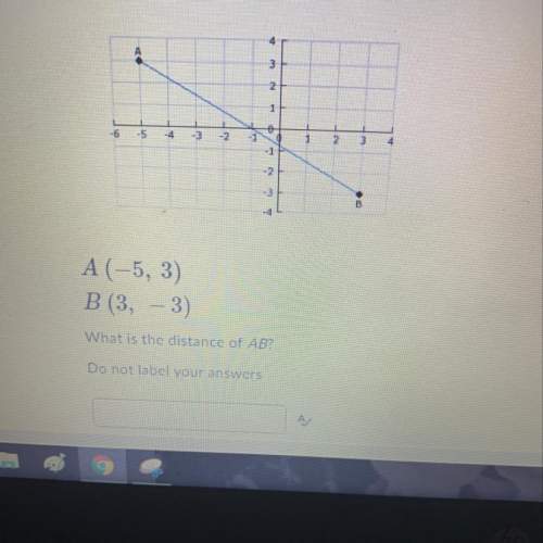 A(-5,3)  b (3,-3)  what is the distance of ab  do not label your answers