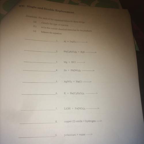 Classify equation write the correct chemical formula balance equation