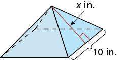 Complete the statement about the square pyramid shown below