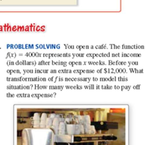 You open up a cafe. the function f(x) = 4000x represents your expected net income after being open x