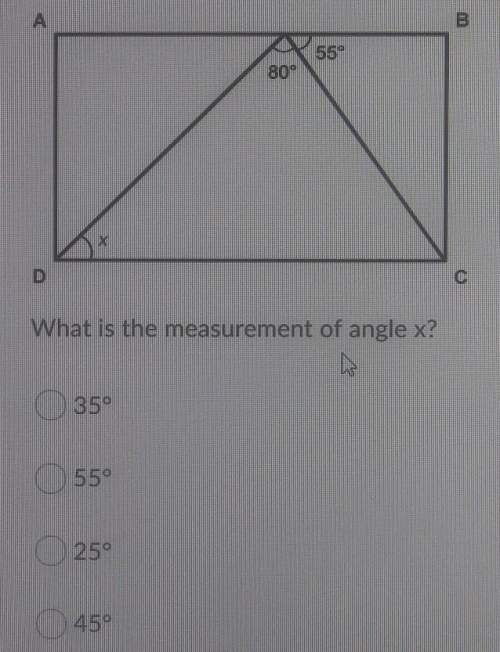 What is the measurement of angle x