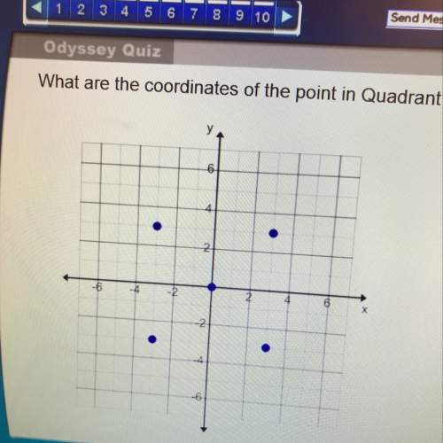 What are the coordinates of the point in quadrant ll  a- (-3,-3)  b- (3,3)  c- (-3