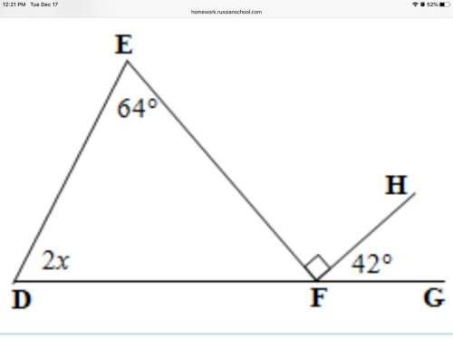 Find the value of x in each case. show your work with proper statements and notation. f ∈ dg