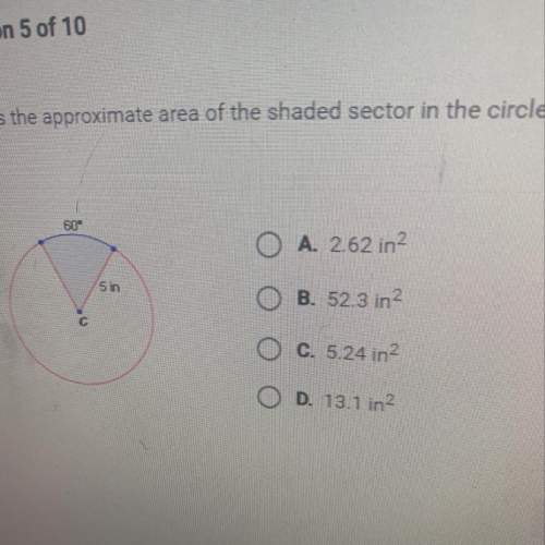 What is the approximate area of the shaded sector in the circle shown below?