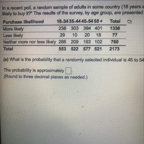 (a) what is the probability that a randomly selected individual is 45 to 54 years of age, given the