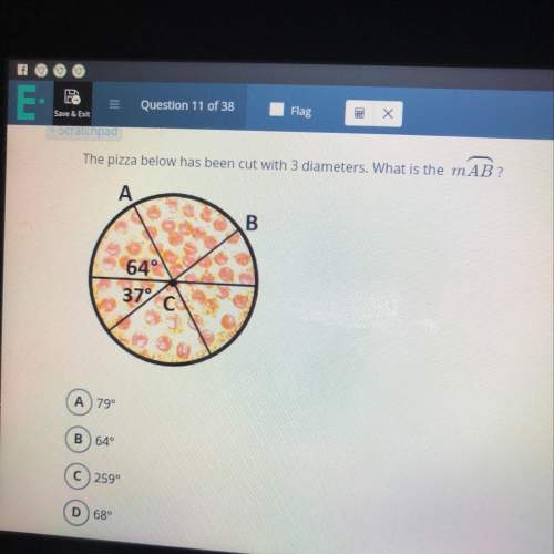 The pizza below has been cut with 3 diameters what is the m ab