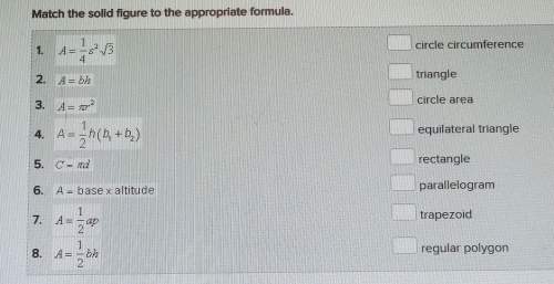 Match the solid figure to the appropiate formula