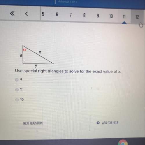 Use special right triangles to solve for the exact value of x.