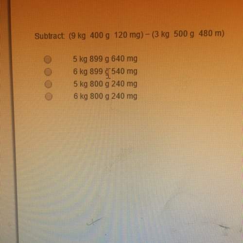 Subtract (9 kg 400 g 120 mg) - (3 kg 500 g 480 m)
