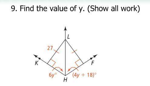 Find the value of y. (show all work)