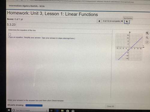 Determine the equation of the line  need quick