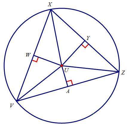 Given that point u is the circumcenter of triangle xvz , which segments are congruent? &lt;