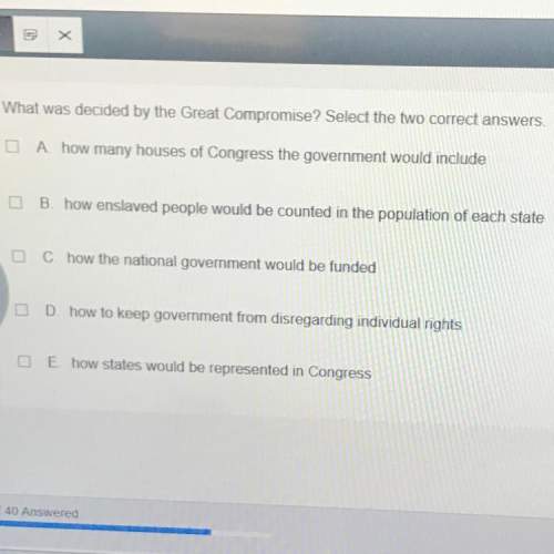 What was decided by the great compromise? select two correct answers