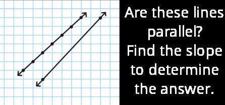 Pls solve !  are these line parallel?  find the slope to determine the answer.