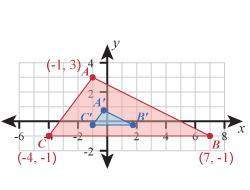 Triangle abc was dilated with the origin as the center of dilation to create triangle a'b'c'. the tr