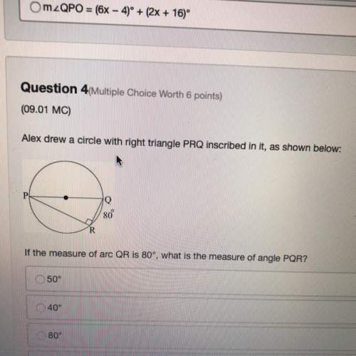 Question 4 multiple choice worth 6 points) (09.01 mc) alex drew a circle with right tria