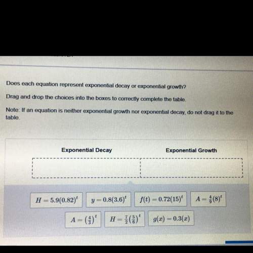Ibeg u does each equation represent exponential decay or exponential growth?  drag and drop